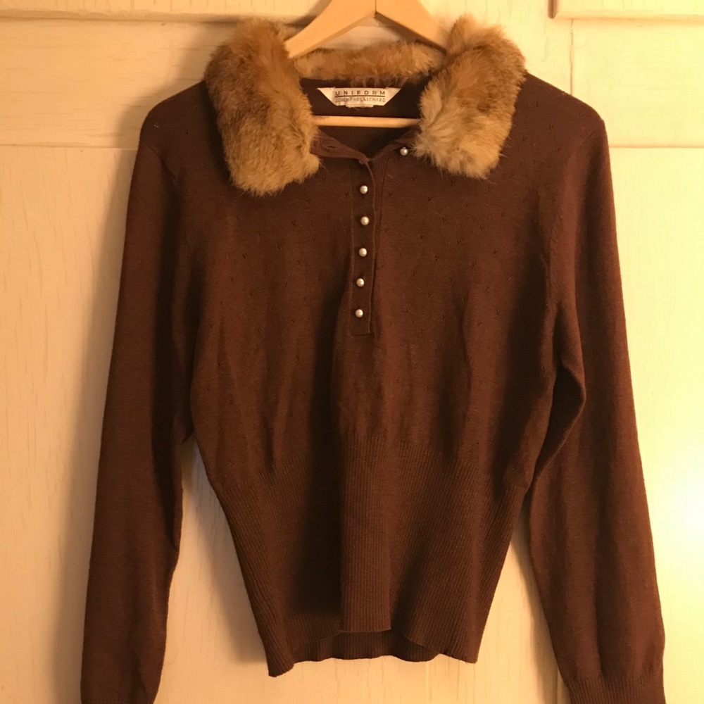 John Paul Richard brown cardigan